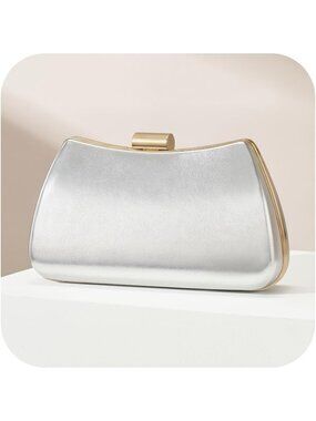 〽️Women's Silver Trapezoidal Clutch Purse For Elegant Chain Evening Wedding Bags